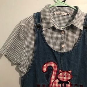 Overall Skirt with Cat